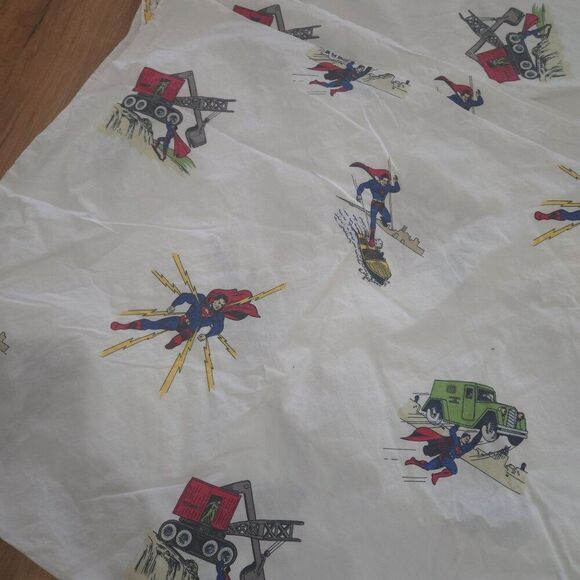 Pottery Barn Kids Superman Twin Flat Sheet 100% Cotton - Picture 3 of 5